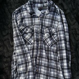 Black and white flannel button down